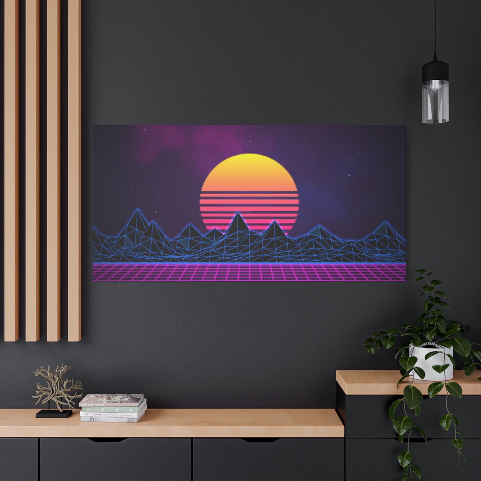 Retro Sunset Canvas Art Print